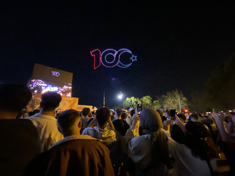 Antalya semalarında Cumhuriyet'in 100. yılı dolayısıyla 500 dronla ışık gösterisi 9