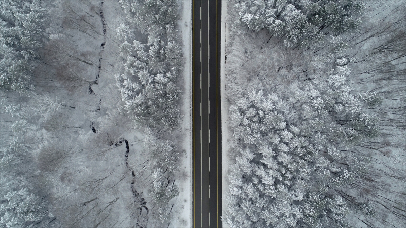 Kırklareli'nde "beyaza bürünen" Istranca Ormanları havadan görüntülendi 8