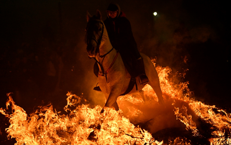 İspanya'da "kötülükleri kovmak için" atlar ateş üzerinden atlatıldı 11