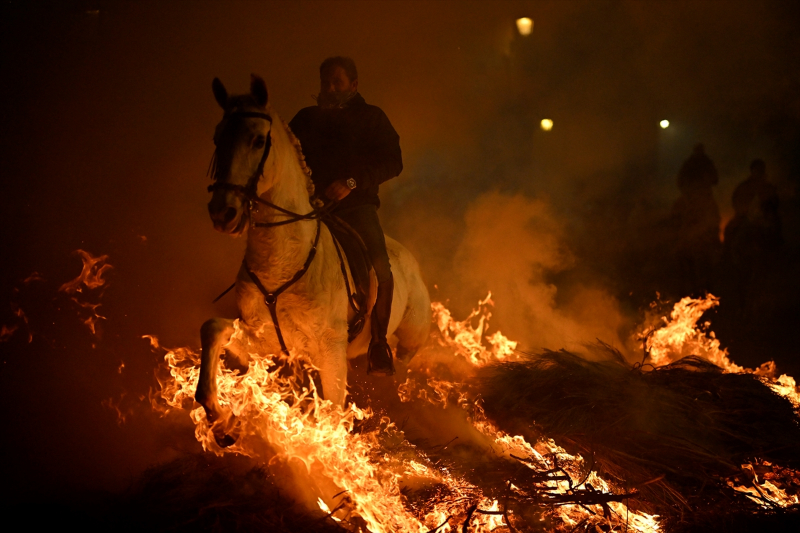 İspanya'da "kötülükleri kovmak için" atlar ateş üzerinden atlatıldı 15
