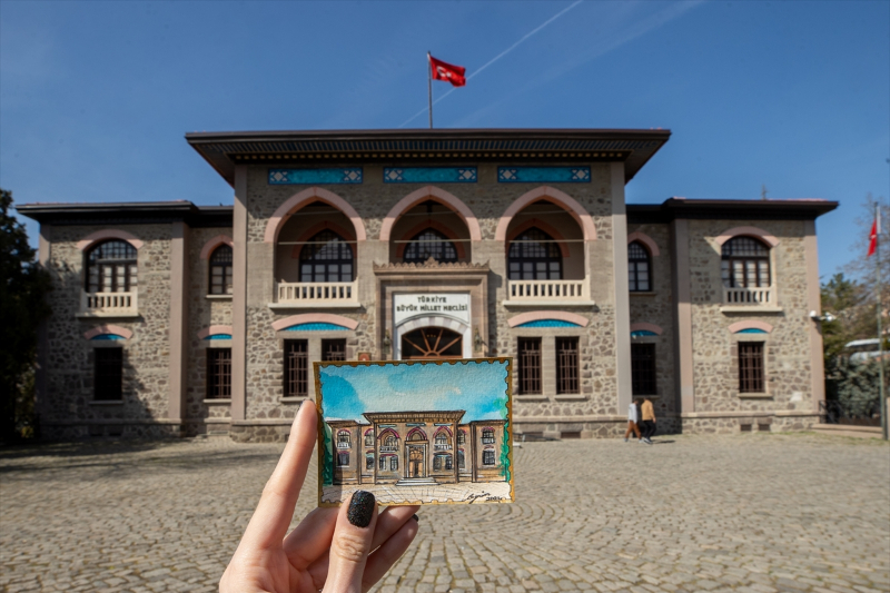 Eskiz pullar başkentin tarihi simgeleriyle görüntülendi