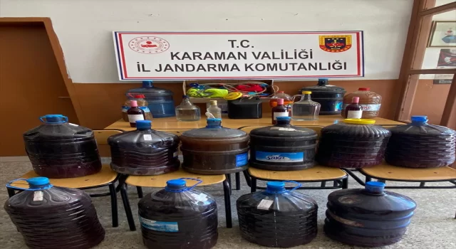 Karaman’da evinde sahte içki ürettiği iddia edilen şüpheli yakalandı