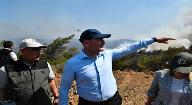 İçişleri Bakanı Soylu, Marmaris’te orman yangını bölgesinde açıklama yaptı: