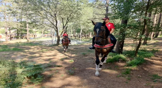 Atlı polisler, yangınlara karşı Kemerburgaz Kent Ormanı’nda denetim yaptı