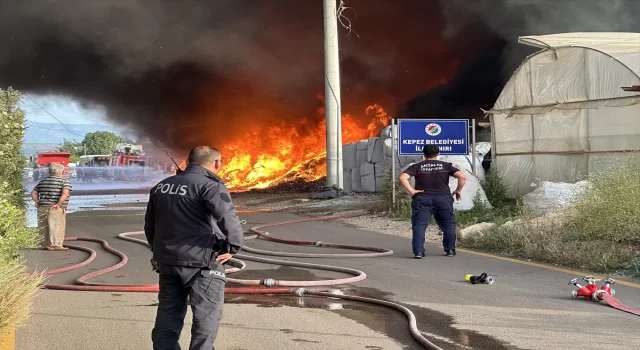 Antalya’da geri dönüşüm deposunda çıkan yangın seralara sıçradı