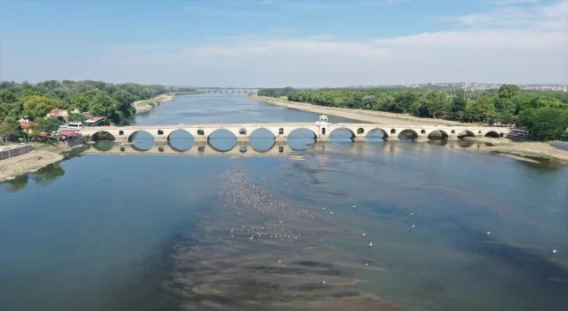 Edirne’de Meriç ve Tunca nehirlerinin su seviyesi düştü