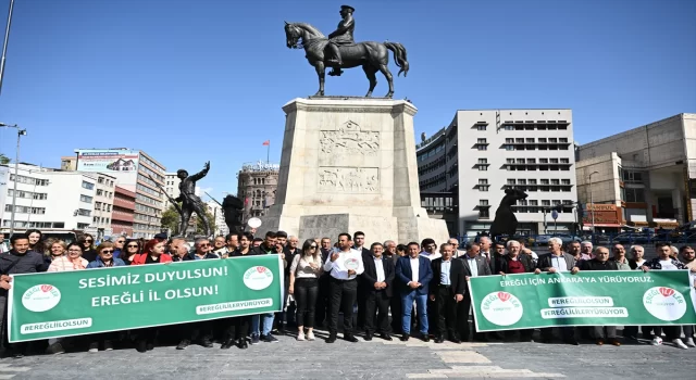 CHP Genel Başkan adayı Özel, Ereğli’nin il olması için başlatılan yürüyüşe destek verdi: