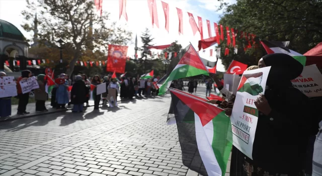 İstanbul’da kadınların Filistin’e destek için başlattığı oturma eylemi 12. gününde