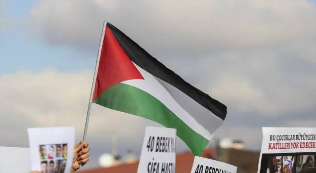 BM ofisi önünde Filistin’e saldırılar protesto edildi