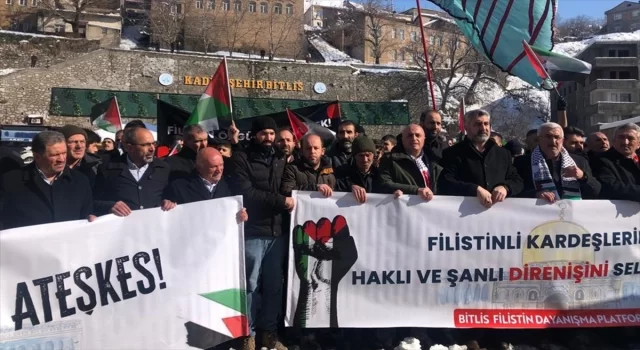 Bitlis’te İsrail’in Gazze’ye yönelik saldırıları protesto edildi