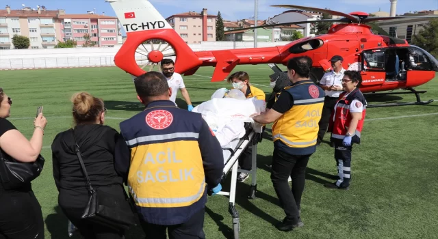 KOAH hastası ambulans helikopterle Burdur’dan Ankara’ya nakledildi