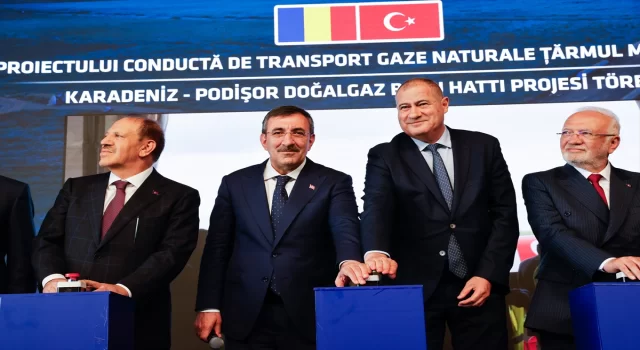 Cumhurbaşkanı Yardımcısı Yılmaz, KaradenizPodișor Doğal Gaz Boru Hattı Projesi Töreni’ne katıldı:
