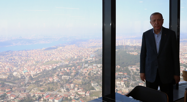 Cumhurbaşkanı Erdoğan, Çamlıca Kulesi'nde incelemelerde bulundu
