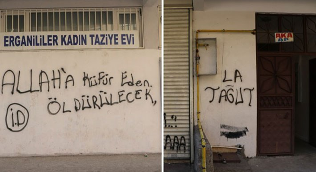 Diyarbakır’da IŞİD imzalı duvar yazısı
