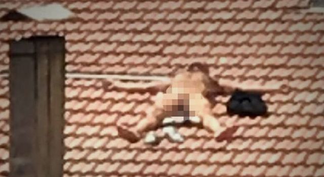Burdur'da "çatıdaki çıplak" gözaltına alındı