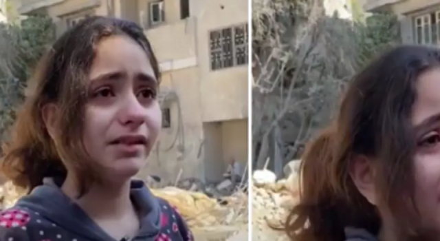 Evi bombalanan Filistinli küçük kız böyle dedi: Korkuyorum ve ağlıyorum