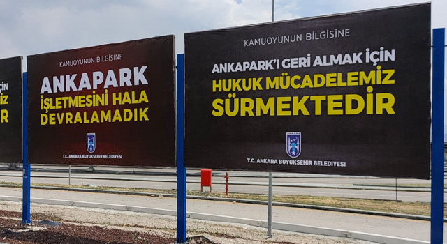 Hala devredilmeyince Ankara Büyükşehir Belediyesi billboardlara ilan astı