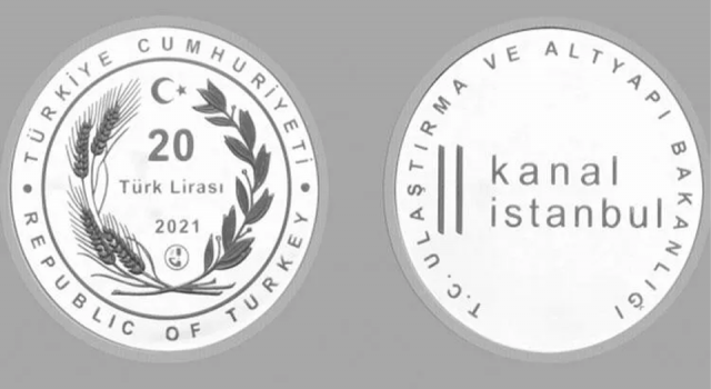 Kanal İstanbul için gümüş hatıra parası basıldı