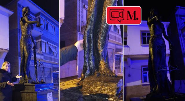 Edirne'de Adalet Heykeli'ne saldırı