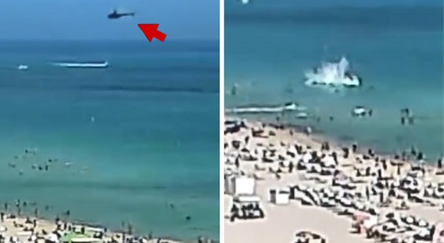 Miami'de sahile helikopter düştü; 2 kişi yaralandı