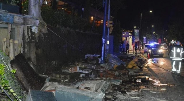 İstanbul'da lüks restoranın istinat duvarı çöktü!