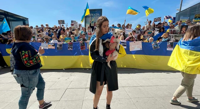 İstanbul'daki Ukraynalılar'dan Rus işgali protestosu