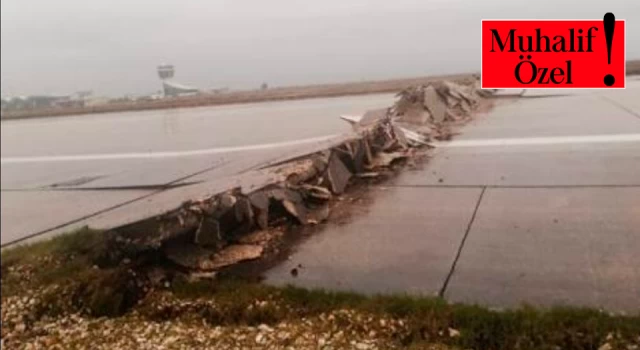 Depremde Hatay-Antakya  Hava Limanı'nın pisti yarıldı