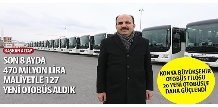Konya Büyükşehir Otobüs Filosu 20 Yeni Otobüsle Daha Güçlendi