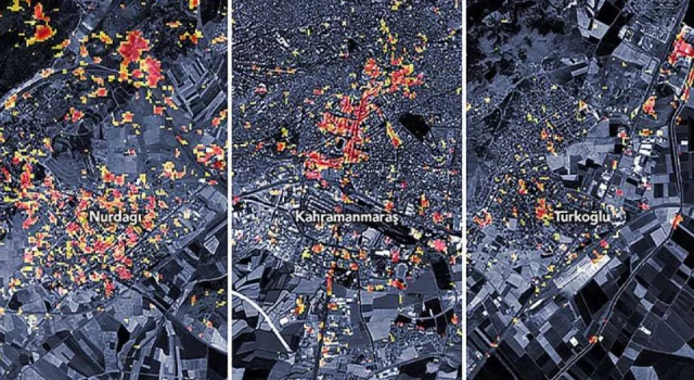 NASA'dan deprem hasarını gösteren harita