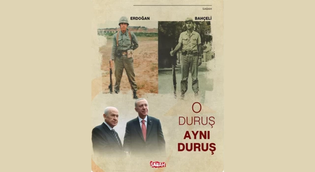 Sabah'ın paylaştığı Erdoğan ve Bahçeli'nin askerlik fotoğrafları paylaşımı tiye alındı