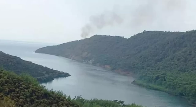 Marmaris'te yıldırım düşmesi sonucu orman yangını çıktı