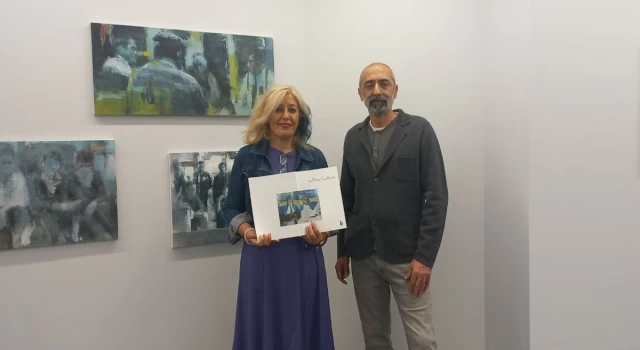 Ressam Altan Çelem 'Yayın Akışı' sergisi açıldı