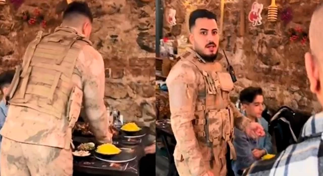 Yabancı uyruklu bir kişinin askeri üniforma giyerek servis yaptığı restoranda 3 gözaltı