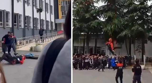 İstanbul'da okulda tatbikat yapan AFAD görevlisi, yüksekten zemine düştü