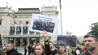 Sırbistan’da Ukrayna’ya destek gösterisi