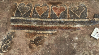Samsun'da kazıda ortaya çıkan kalp desenli mozaik müzede sergilenecek