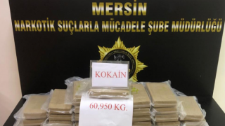 Mersin Uluslararası Limanı'nda 60 kilo 950 gram kokain ele geçirildi