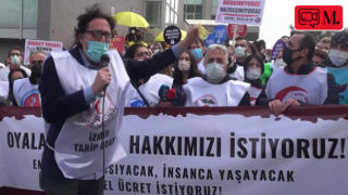 Sağlık emekçilerinden İzmir'de iş bırakma eylemi