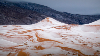Sahra Çölü'ne ilk kar tanesi düştü