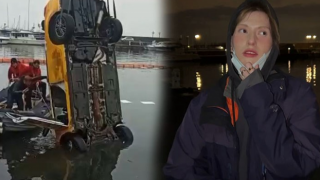 Model Ece Su Uçkan'ın içinde bulunduğu taksi denize düştü
