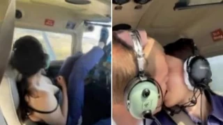 Uçağı otomatiğe alıp cinsel ilişkiye girdiler