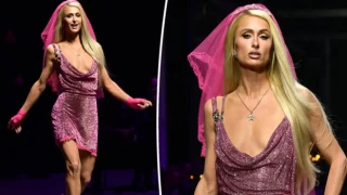Paris Hilton Versace defilesinde ortalığı kasıp kavurdu!