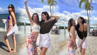 Cansu Dere ile Melis Sezen Miami'de tatilde