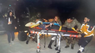 Yaralı vatandaş askeri helikopterle hastaneye tahliye edildi