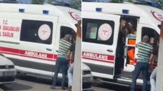 Ambulansa hem yol vermedi hem önünü kesip ‘hasta mı var’ diye sordu