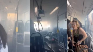 Metrobüste yangın! Yolcular büyük panik yaşadı!
