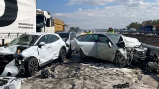 TEM'de 12 aracın karıştığı zincirleme kazada 1 kişi hayatını kaybetti