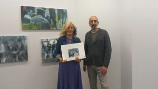 Ressam Altan Çelem 'Yayın Akışı' sergisi açıldı