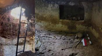 Evin bahçesi çöktü: İçinden Roma mezarı çıktı