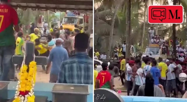 Hindistan'ın Kollam kentinde Arjantin-Brezilya kavgası